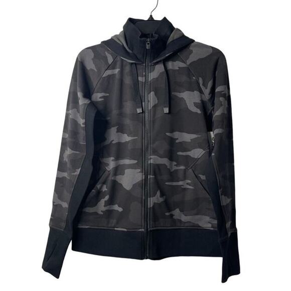 Athleta Triump Activewear Printed Camo Zip Up Hoodie Sweatshirt Size X Small New - Picture 13 of 16